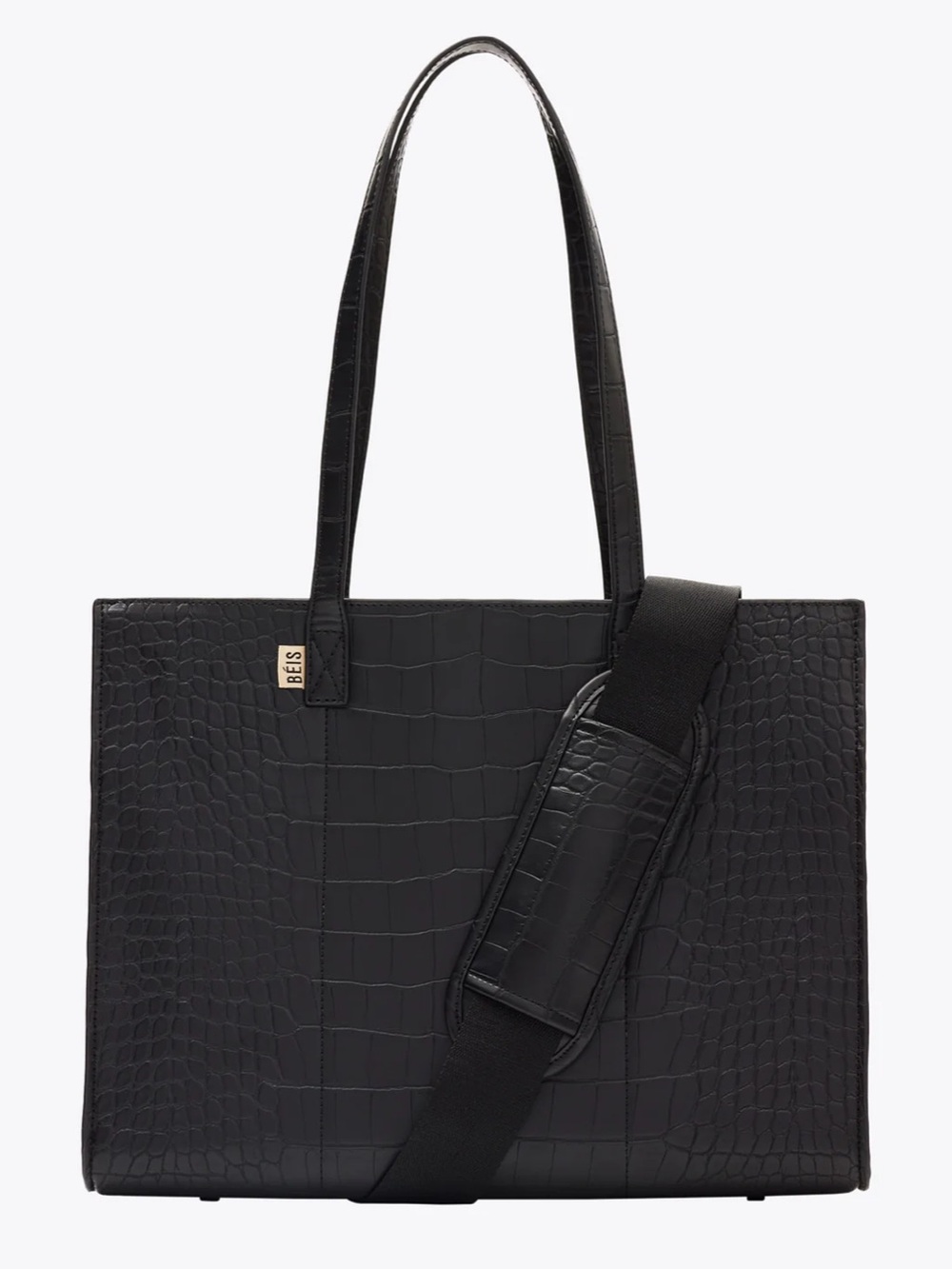 BÉIS The Work Tote in Black Croc